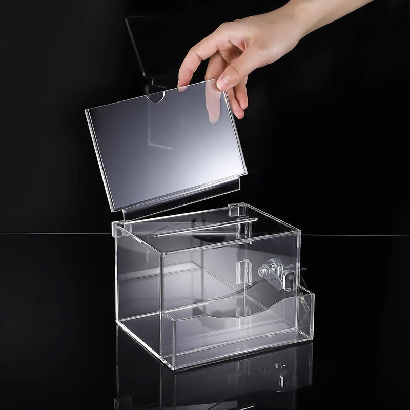BTSKY Clear Acrylic Suggestion Box With Lock, Donation Box With Sign Holder, Tip Box With Pocket Collection for Voting Locking Mailbox, Removable Sign Slot - Image 4